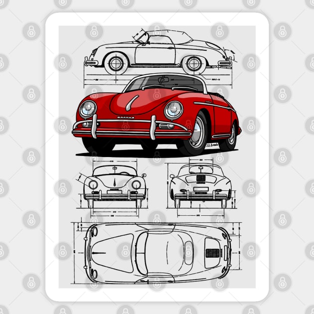 My drawing of the German Spider (red) Sticker by jaagdesign
